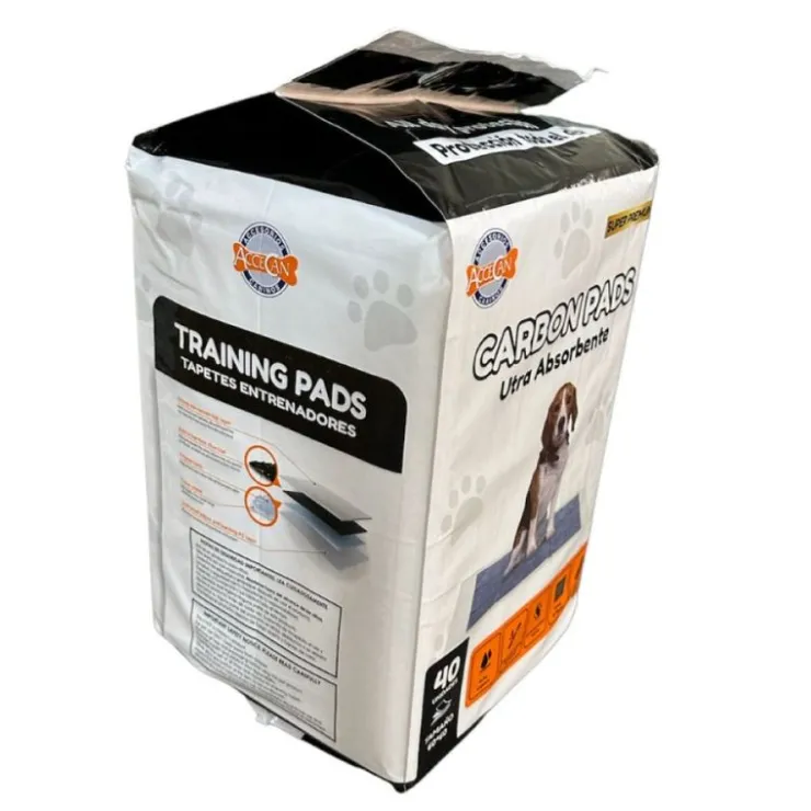 ACCECAN Carbon Pads Ultra Absorbentes 60 x 60 cm - Paños de entrenamiento x 40 un