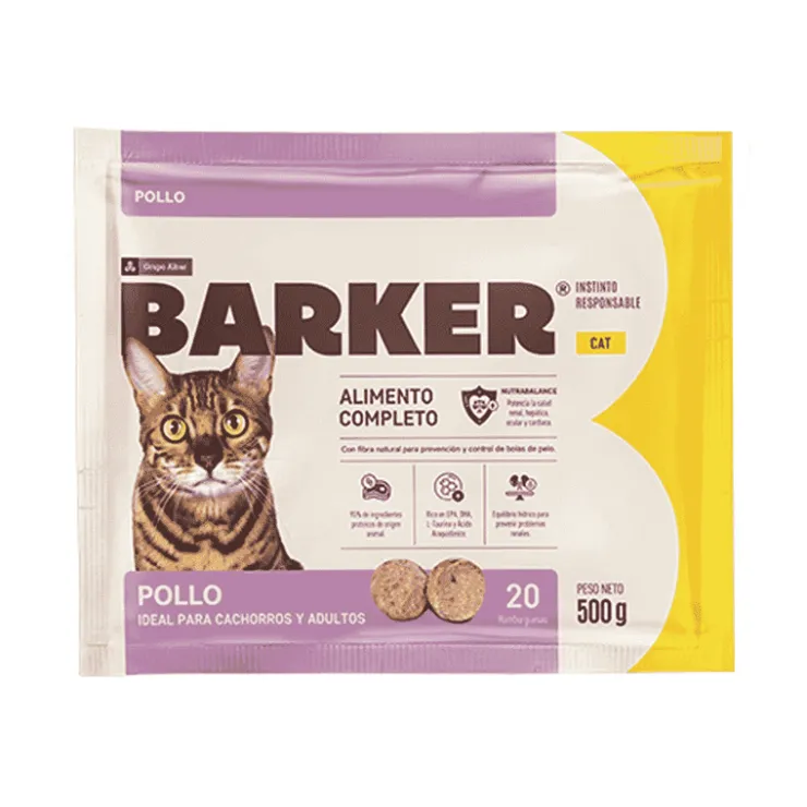 BARKER Cat Hamburguesas de Pollo x 20 und - 500 gr