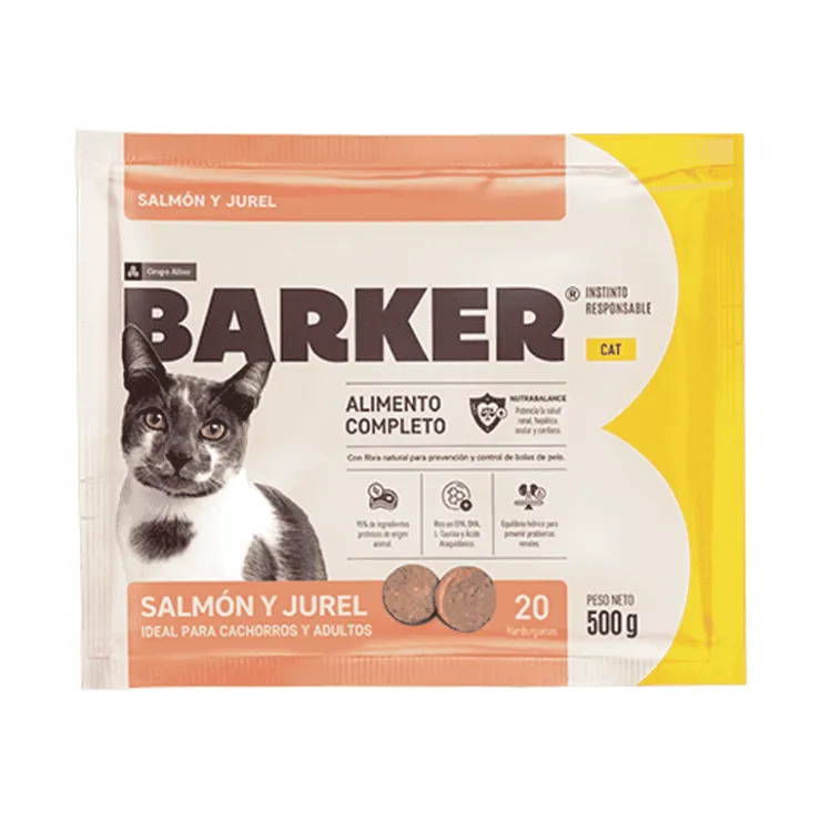 BARKER Cat Hamburguesas de Salmón y Jurel x 20 und - 500 gr