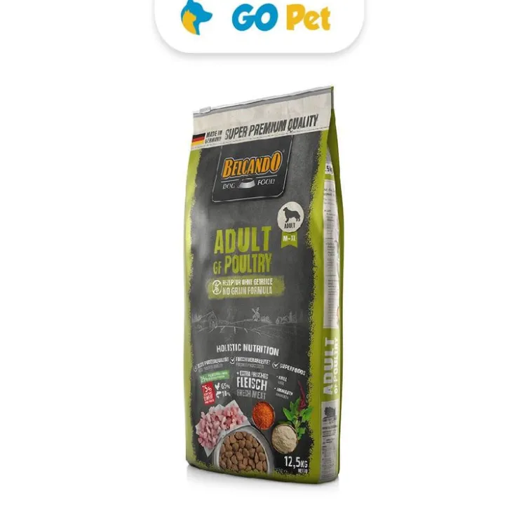 BELCANDO Adult Grain Free Poultry 12.5 Kg - Adulto Rz. Med/ Grande- Ave de Corral Libre de Granos