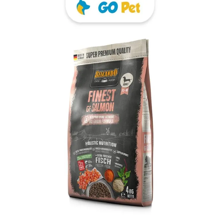 BELCANDO Finest Grain Free Salmón 4 Kg - Adulto Rz. Pequeña y Mediana - Salmón Libre de Granos