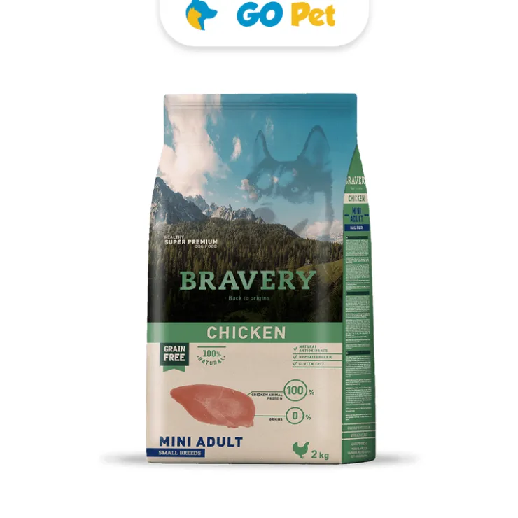 Bravery Chicken Mini Adult Small Breeds - Adulto Pollo Raza Pequeña y Mini 2 kg