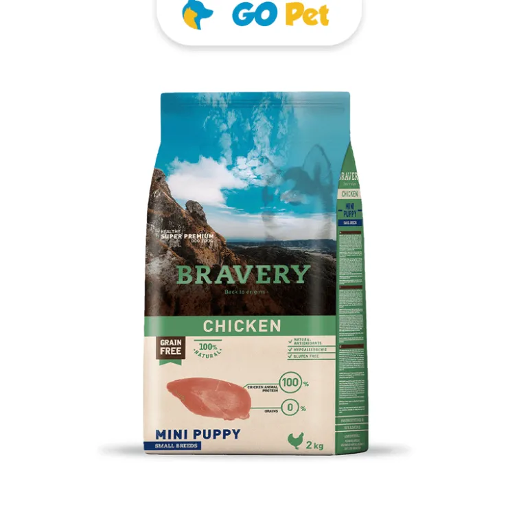 Bravery Chicken Mini Puppy Small Breeds - Cachorro Pollo Raza Pequeña y Mini 2 kg