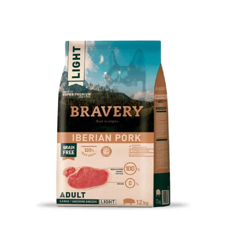 Bravery Light Iberian Pork Adult Large/Medium breed - Adulto Cerdo Ibérico Light Raza Mediana/Grande 12 kg