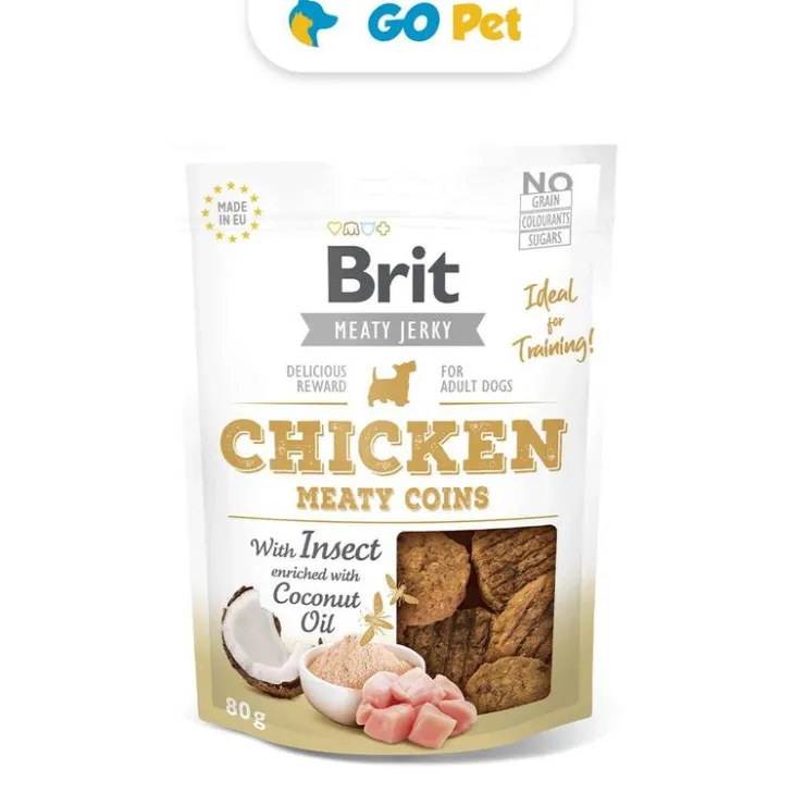Brit Jerky Chicken Meaty Coins x 80 g - Monedas Carnosas de Pollo