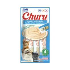 Churu Cat Tuna With Scallop Recipe - Sabor Atún y Vieira 14 gr x 4 Tubos