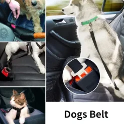 Sin Marca Cinturón De Seguridad Ajustable Para Mascotas Color Rosa