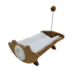 Claws & Paws Cama de Madera para Gatos Camello (48x31x19 Cms)