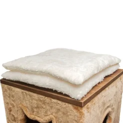 Claws & Paws Mueble Gatuno 2 Niveles (40x40x80 cm) - Tonalidad Camello Oscuro
