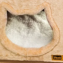 Claws & Paws Mueble Gatuno 2 Niveles (40x40x80 cm) - Tonalidad Camello Oscuro