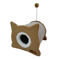 Claws & Paws Rascador Cueva de color Camello en forma de Gato 40 x 41 x 35 cm