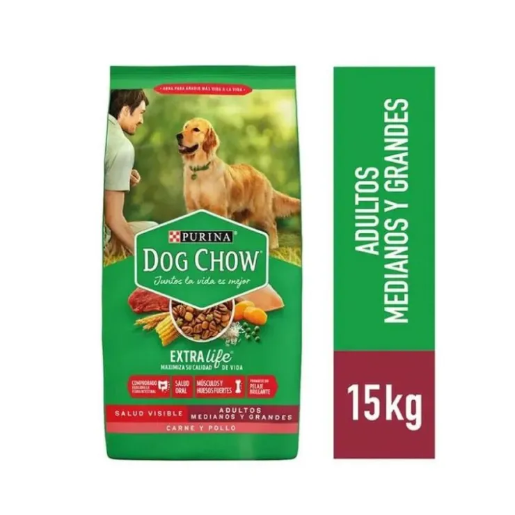 Dog Chow Adulto Raza Mediana y Grande 15 Kg