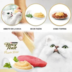 Fancy Feast Puree Kiss Salmón y Atún 10 Gr x 4 und