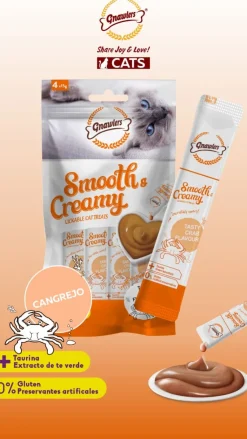 Gnawlers Smooth & Creamy  Cat Cangrejo 15 gr x 4 und