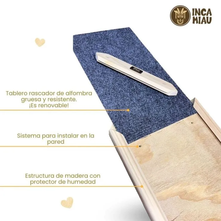 Inca Miau Tablero Rascador Ayni de madera