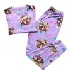 KHURMI Pijama Invierno Shih Tzu Patrón Morado Damas