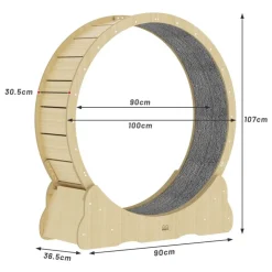 GoPet USA Kospet Rascador Rueda de Ejercicio para Gatos - Madera