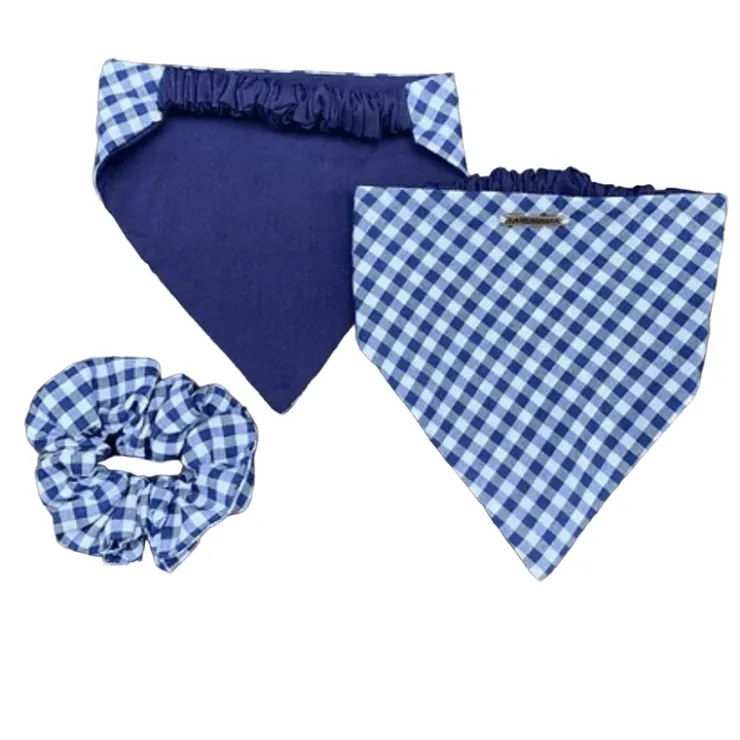 La Plaquita Bandana Personalizable Reversible Azul + Colette