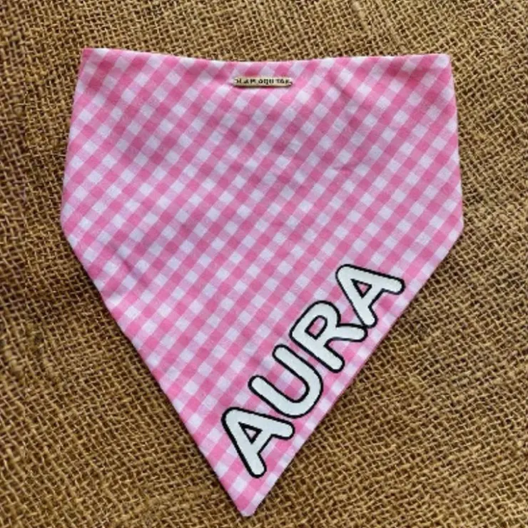 La Plaquita Bandana Personalizable Reversible Rosada + Colette