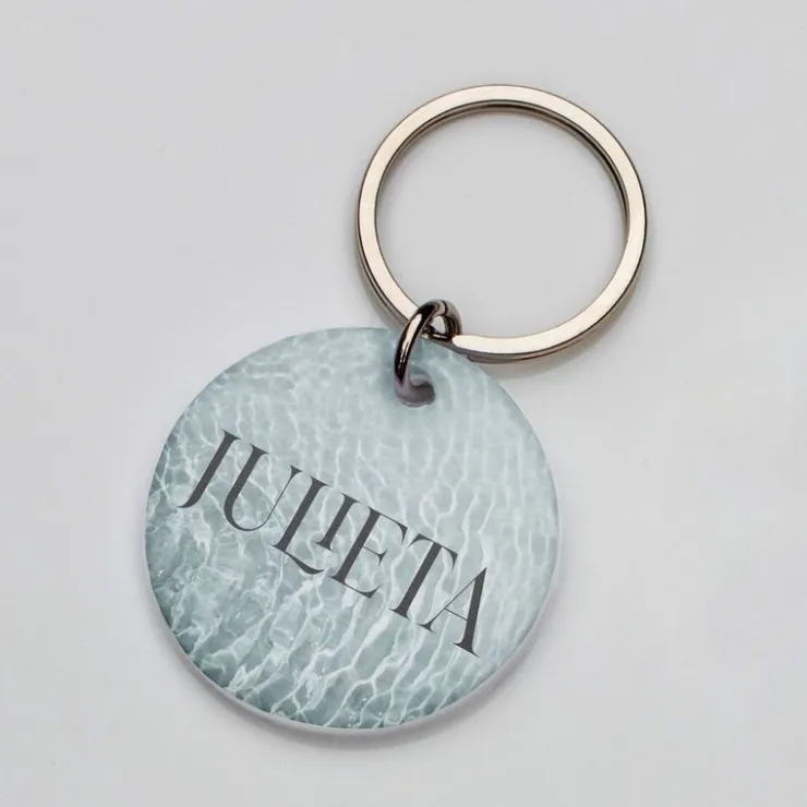 La Plaquita Placa de Identificacion Personalizada Acqua - Coleccion Summer Naturals