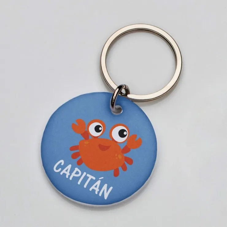 La Plaquita Placa de Identificacion Personalizada Cangrejo - Coleccion de Verano