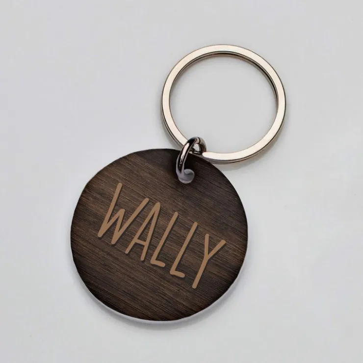 La Plaquita Placa de Identificacion Personalizada Madera Oscura - Coleccion Naturals