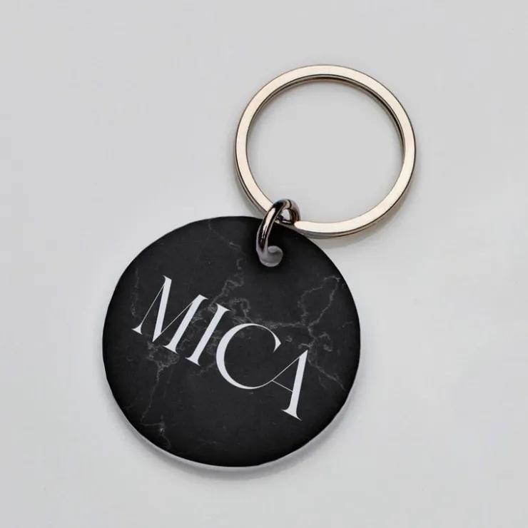 La Plaquita Placa de Identificacion Personalizada Marmol Oscuro - Coleccion Naturals