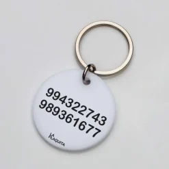La Plaquita Placa de Identificacion Personalizada Marmol Blanco - Coleccion Naturals