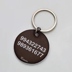 La Plaquita Placa de Identificacion Personalizada Madera Oscura - Coleccion Naturals