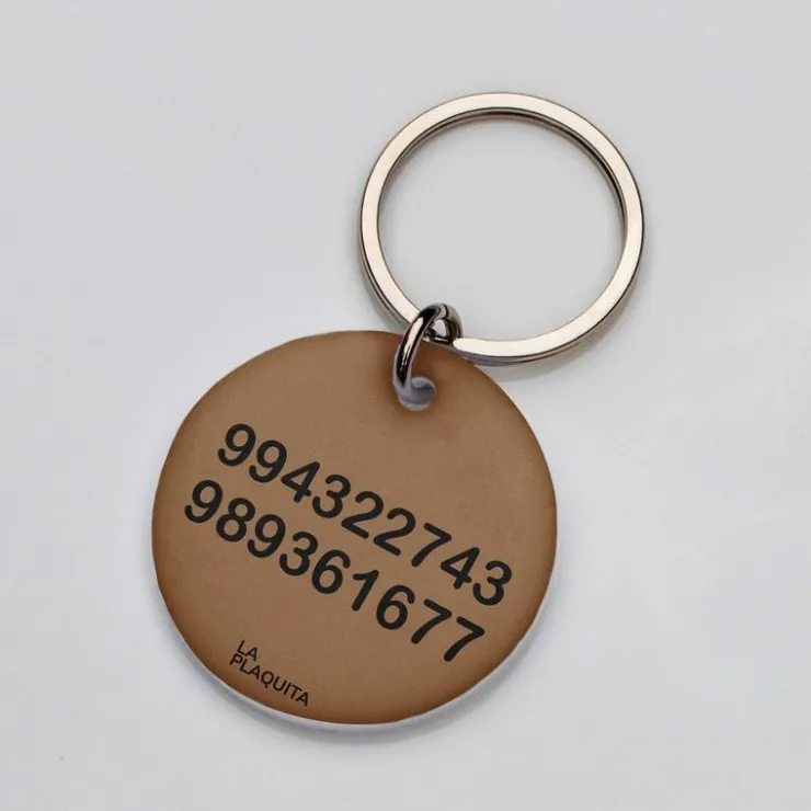 La Plaquita Placa de Identificacion Personalizada Madera Clara - Coleccion Naturals