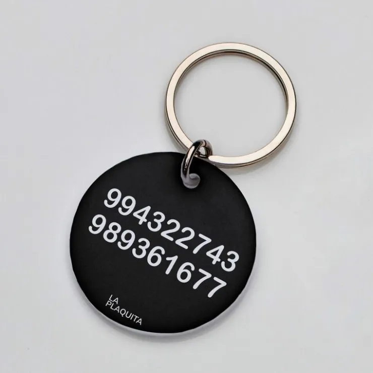 La Plaquita Placa de Identificacion Personalizada Marmol Oscuro - Coleccion Naturals