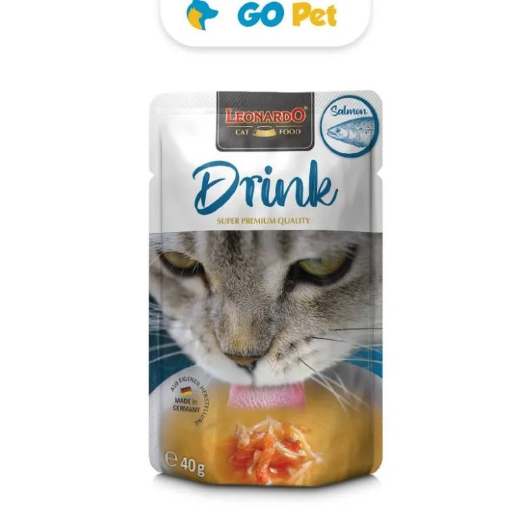LEONARDO Drink Salmón Pouch 40 Gr - Sopa para Gatos