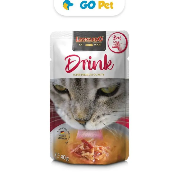 LEONARDO Drink Ternera Pouch 40 Gr - Sopa para Gatos