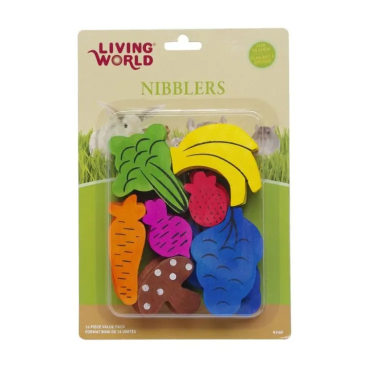 Living World Masticable Mix de Frutas y Verduras de Madera - Pack x14 Piezas