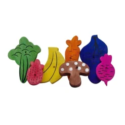 Living World Masticable Mix de Frutas y Verduras de Madera - Pack x14 Piezas