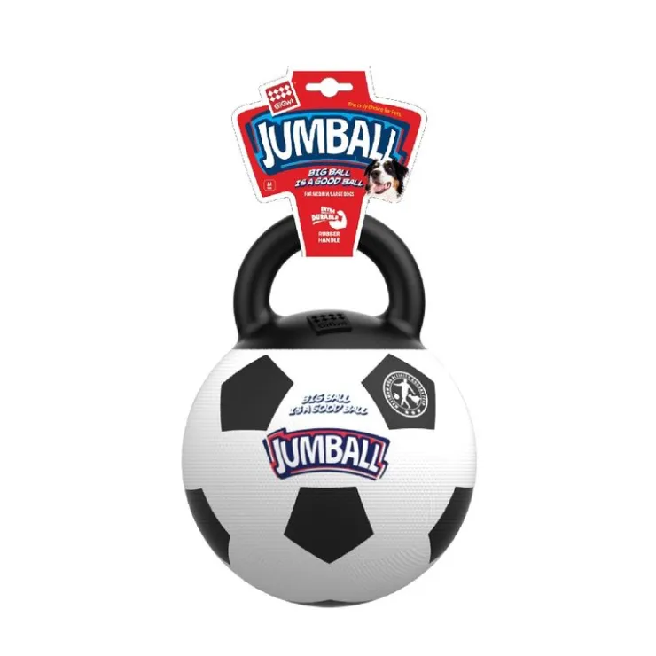 GIGWI Ludipek Jumball Pelota de fútbol con Mango de Goma