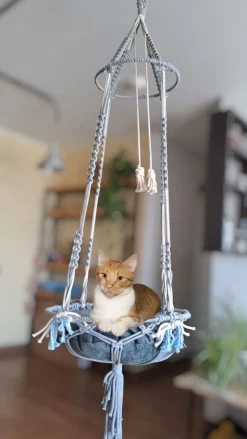 GoPet USA Macramebyisabella Hamaca para Gato Modelo Corona Clásica
