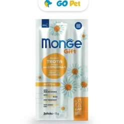 MONGE Gift Soft Sticks Kitten Cat 15 Gr - Crecimiento  - Trucha con Manzanilla