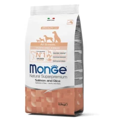 MONGE Puppy All Breeds - Cachorro Todas las Razas Salmón y Arroz 2.5 Kg