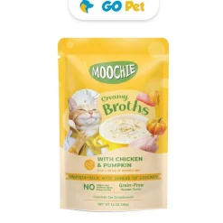 Moochie Cat Creamy Broths with Chicken & Pumpkin Pouch 40 Gr - Sopa Cremosa de Pollo y Calabaza