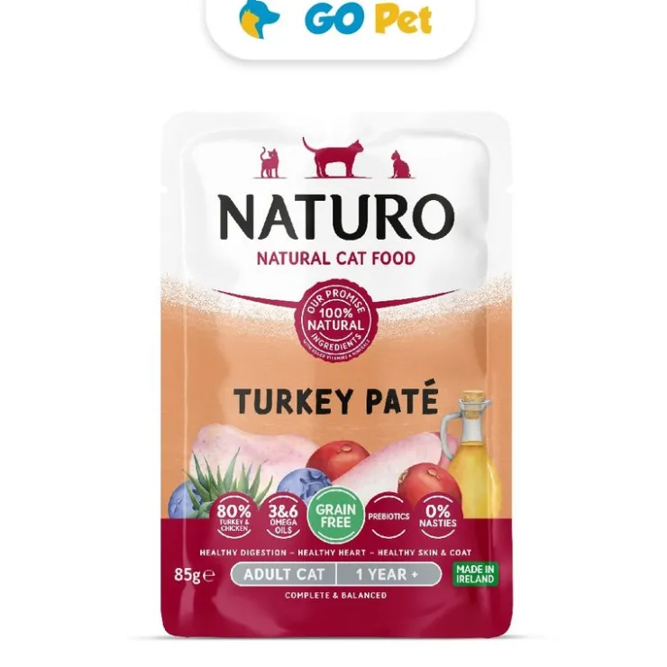 Naturo Paté de Pavo para Gato Adulto Pouch 85 Gr
