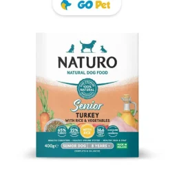 Naturo Pavo con Arroz y Vegetales para Perros Senior (8 a +) 400 Gr