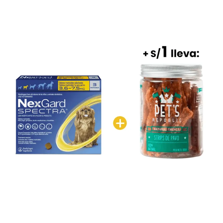 Nexgard Spectra S (3.5-7.5 Kg) x 3 Tabletas