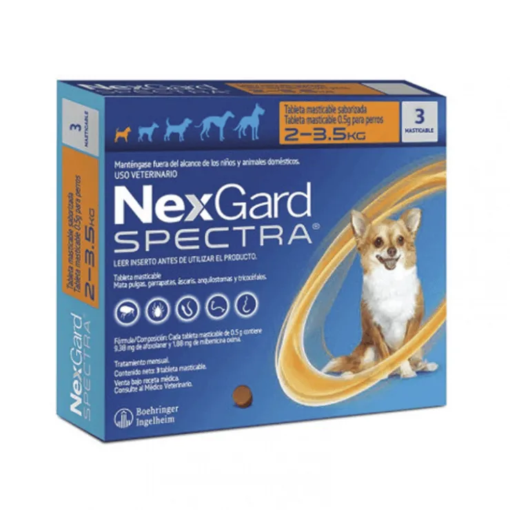 Nexgard Spectra XS (2-3.5 Kg) x 3 Tabletas