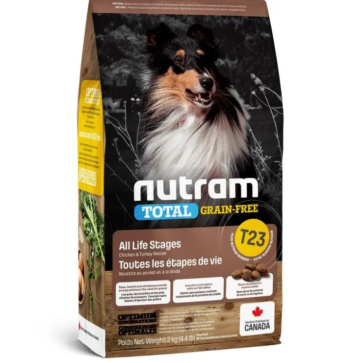 Nutram T23 Total Grain-Free Turkey, Chicken & Duck Dog 2 Kg - Libre de Grano - Pavo - Pato