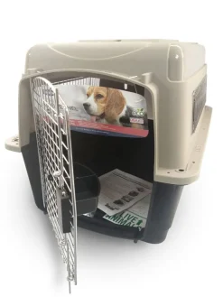 PETMATE Transportador Vari Kennel Ultra Fash-Medium Negro con Crema (71x52x54 cm)