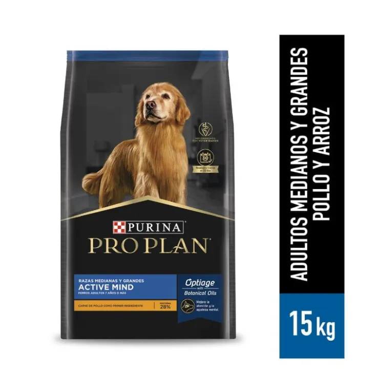 Pro Plan Adult 7+ Active Mind 15 Kg - Adulto Raza Med/Grande Mayor de 7 años