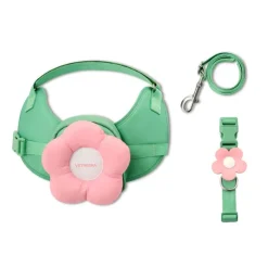 GoPet USA Qhalitech Mochila Arnes y Collar 3 en 1 Pink Rose Vetreska