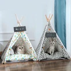 QUÉ PATAS PET SHOP Que Patas Cama teepee Triángulos Multicolores