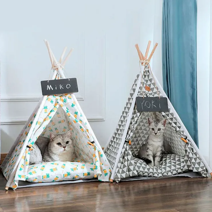 QUÉ PATAS PET SHOP Que Patas Cama teepee Triángulos Multicolores